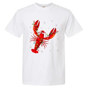 Funny Lobster Xmas Lighting Reindeer Hat Lobster Christmas Garment-Dyed Heavyweight T-Shirt