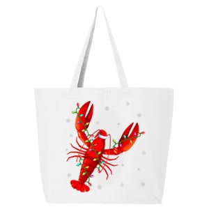 Funny Lobster Xmas Lighting Reindeer Hat Lobster Christmas 25L Jumbo Tote