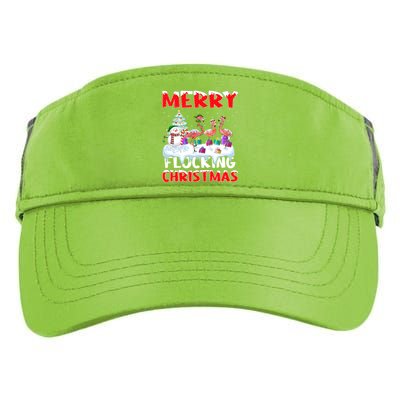 Flamingo Lover Xmas Gift Merry Flocking Christmas Flamingo Funny Gift Adult Drive Performance Visor