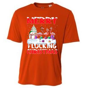 Flamingo Lover Xmas Gift Merry Flocking Christmas Flamingo Funny Gift Cooling Performance Crew T-Shirt