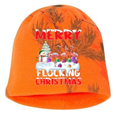 Flamingo Lover Xmas Gift Merry Flocking Christmas Flamingo Funny Gift Kati - Camo Knit Beanie