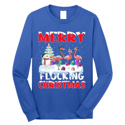 Flamingo Lover Xmas Gift Merry Flocking Christmas Flamingo Funny Gift Long Sleeve Shirt