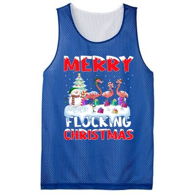 Flamingo Lover Xmas Gift Merry Flocking Christmas Flamingo Funny Gift Mesh Reversible Basketball Jersey Tank