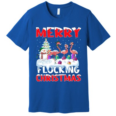 Flamingo Lover Xmas Gift Merry Flocking Christmas Flamingo Funny Gift Premium T-Shirt