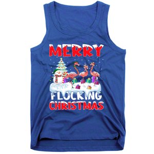 Flamingo Lover Xmas Gift Merry Flocking Christmas Flamingo Funny Gift Tank Top