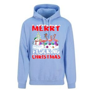 Flamingo Lover Xmas Gift Merry Flocking Christmas Flamingo Funny Gift Unisex Surf Hoodie