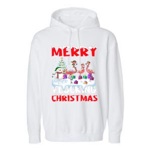 Flamingo Lover Xmas Gift Merry Flocking Christmas Flamingo Funny Gift Garment-Dyed Fleece Hoodie