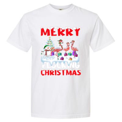 Flamingo Lover Xmas Gift Merry Flocking Christmas Flamingo Funny Gift Garment-Dyed Heavyweight T-Shirt