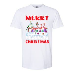 Flamingo Lover Xmas Gift Merry Flocking Christmas Flamingo Funny Gift Softstyle CVC T-Shirt