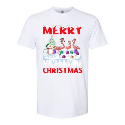 Flamingo Lover Xmas Gift Merry Flocking Christmas Flamingo Funny Gift Softstyle CVC T-Shirt