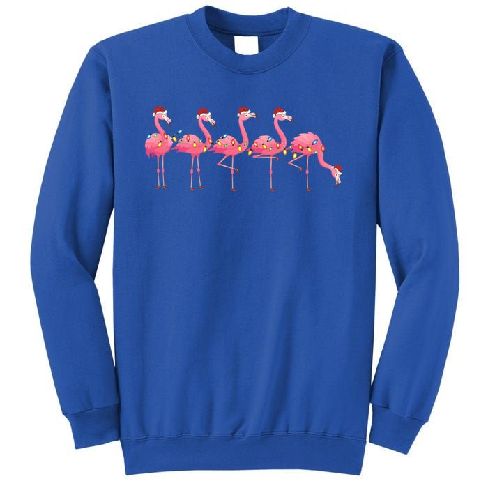 Flamingos Lover Xmas Lighting Santa Pink Flamingo Christmas Gift Sweatshirt