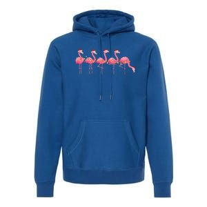 Flamingos Lover Xmas Lighting Santa Pink Flamingo Christmas Gift Premium Hoodie