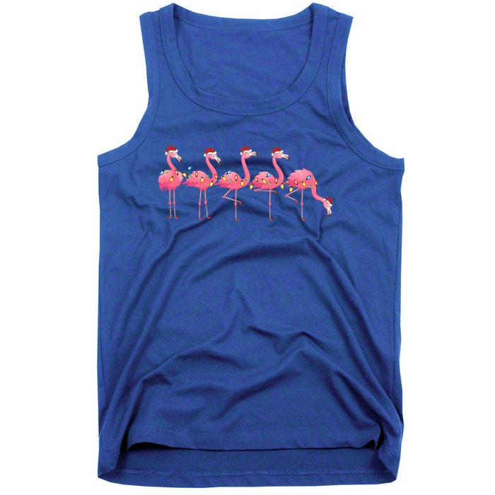 Flamingos Lover Xmas Lighting Santa Pink Flamingo Christmas Gift Tank Top