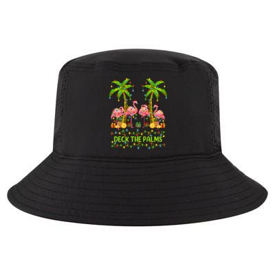 Flamingo Lover Xmas Lights Deck The Palms Flamingo Christmas Great Gift Cool Comfort Performance Bucket Hat