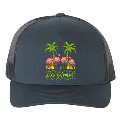 Flamingo Lover Xmas Lights Deck The Palms Flamingo Christmas Great Gift Yupoong Adult 5-Panel Trucker Hat