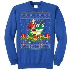 Frogs Lover Xmas Ugly Santa Riding Frog Christmas Great Gift Sweatshirt