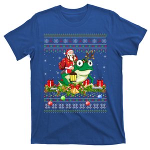 Frogs Lover Xmas Ugly Santa Riding Frog Christmas Great Gift T-Shirt