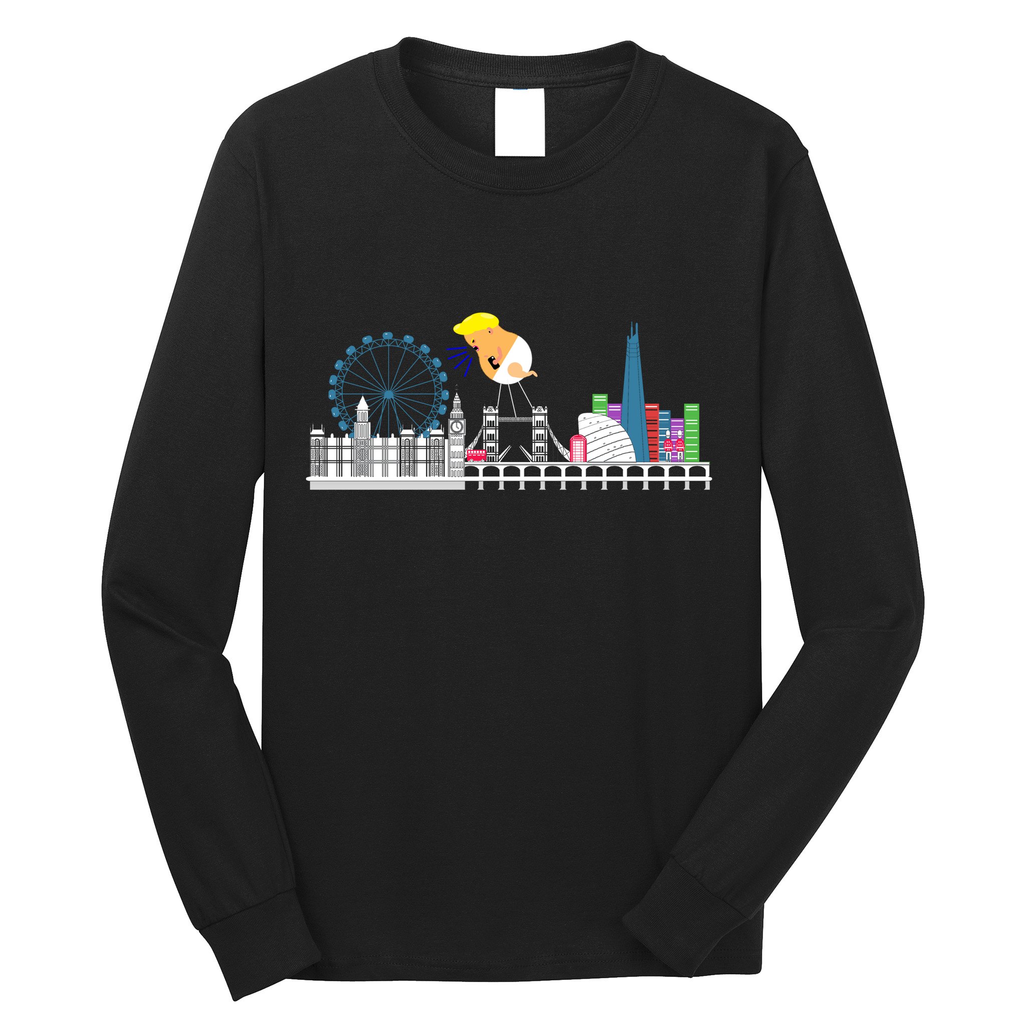 Fly Baby Trump Over City Long Sleeve Shirt