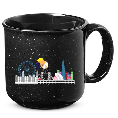 Fly Baby Trump Over City 15oz Campfire Ceramic Mug