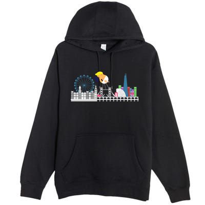 Fly Baby Trump Over City Premium Pullover Hoodie