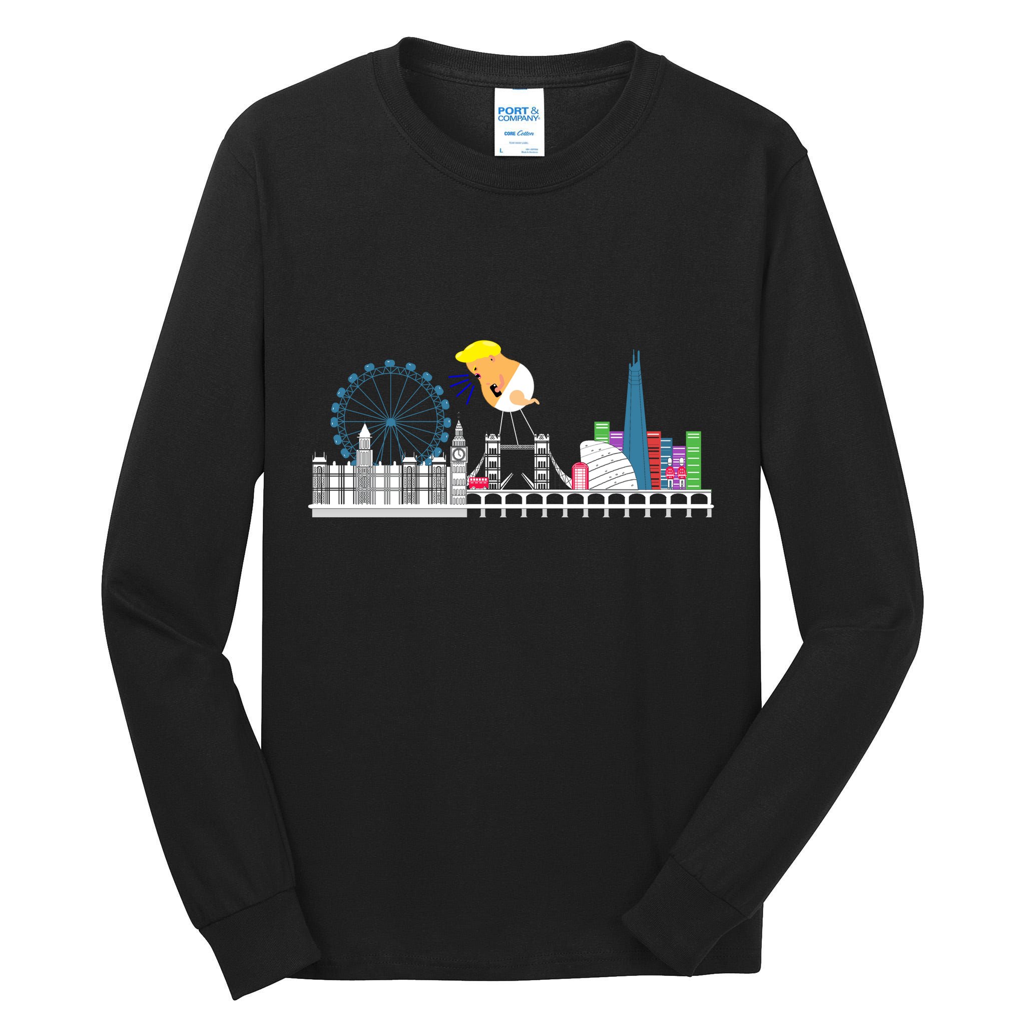 Fly Baby Trump Over City Tall Long Sleeve T-Shirt