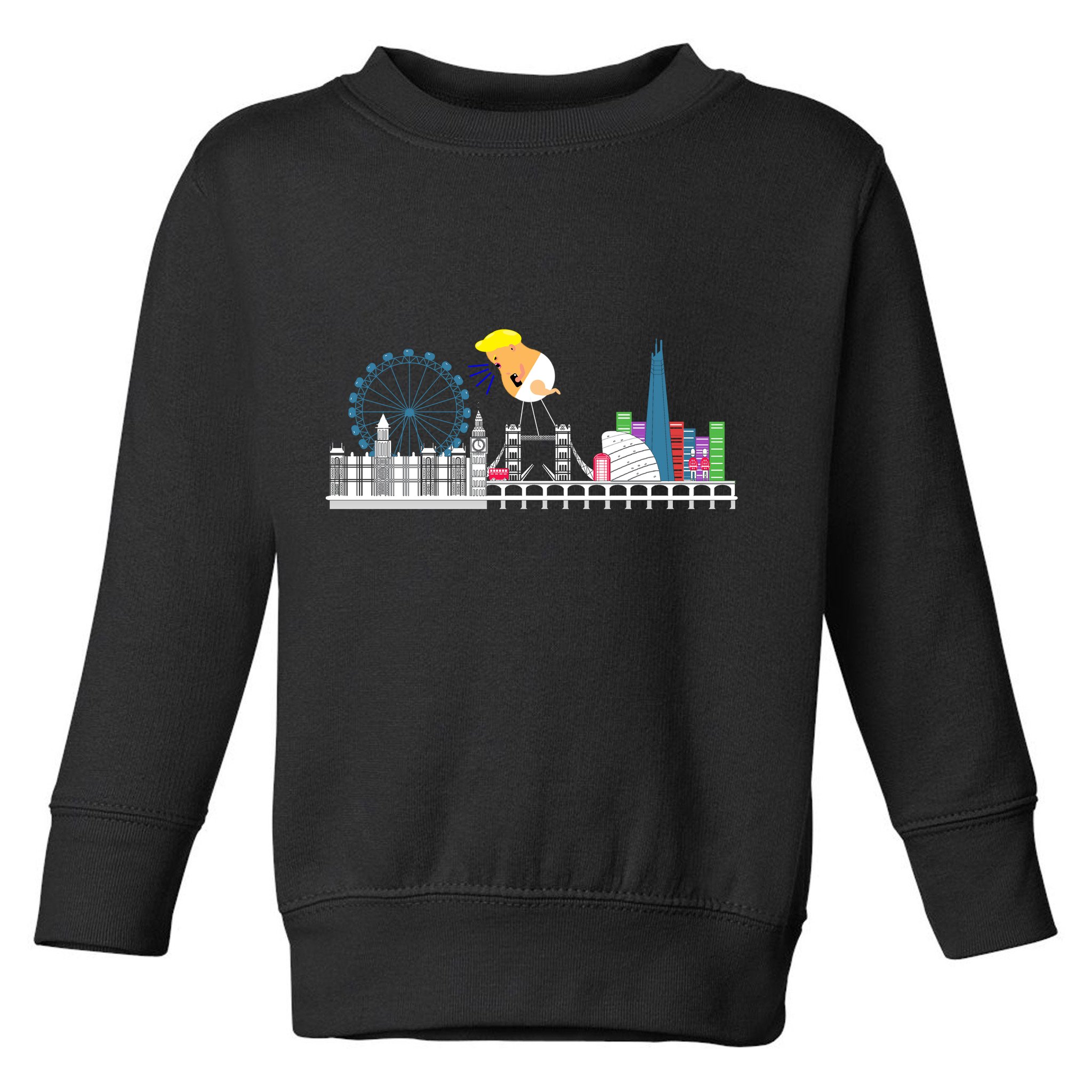 Fly Baby Trump Over City Toddler Sweatshirt
