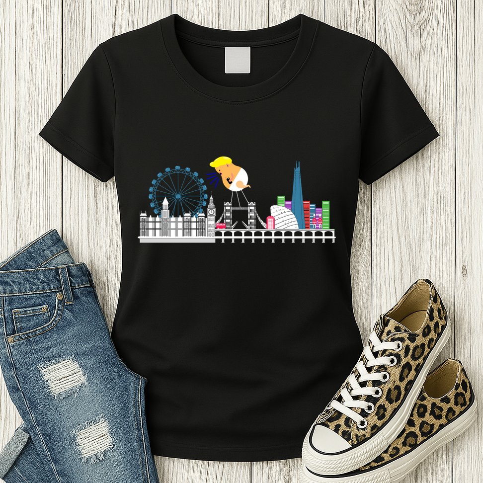 Fly Baby Trump Over City Womens T-Shirt