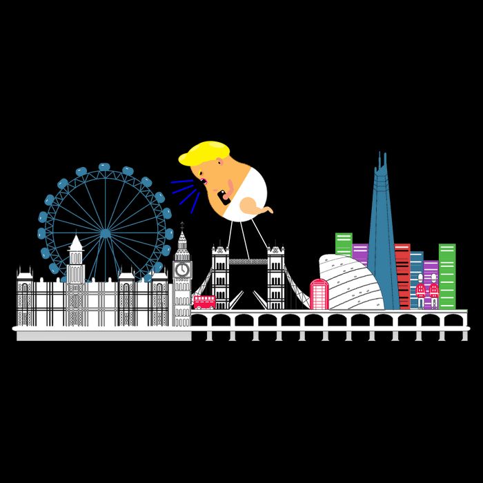 Fly Baby Trump Over City Womens T-Shirt