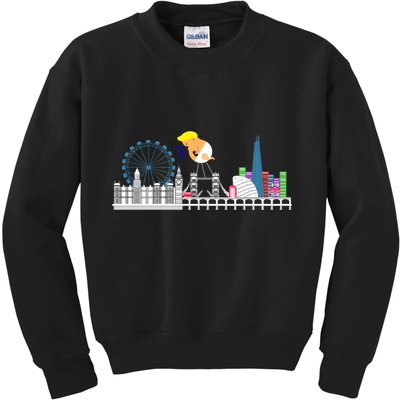 Fly Baby Trump Over City Kids Sweatshirt