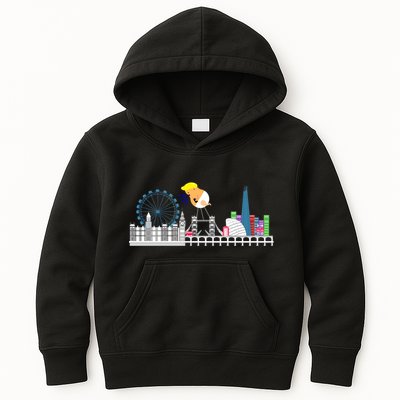 Fly Baby Trump Over City Kids Hoodie