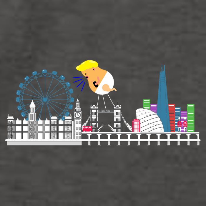 Fly Baby Trump Over City Vector Backpack