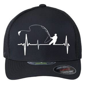 Fly Fishing Heartbeat Pulse Flexfit Unipanel Trucker Cap