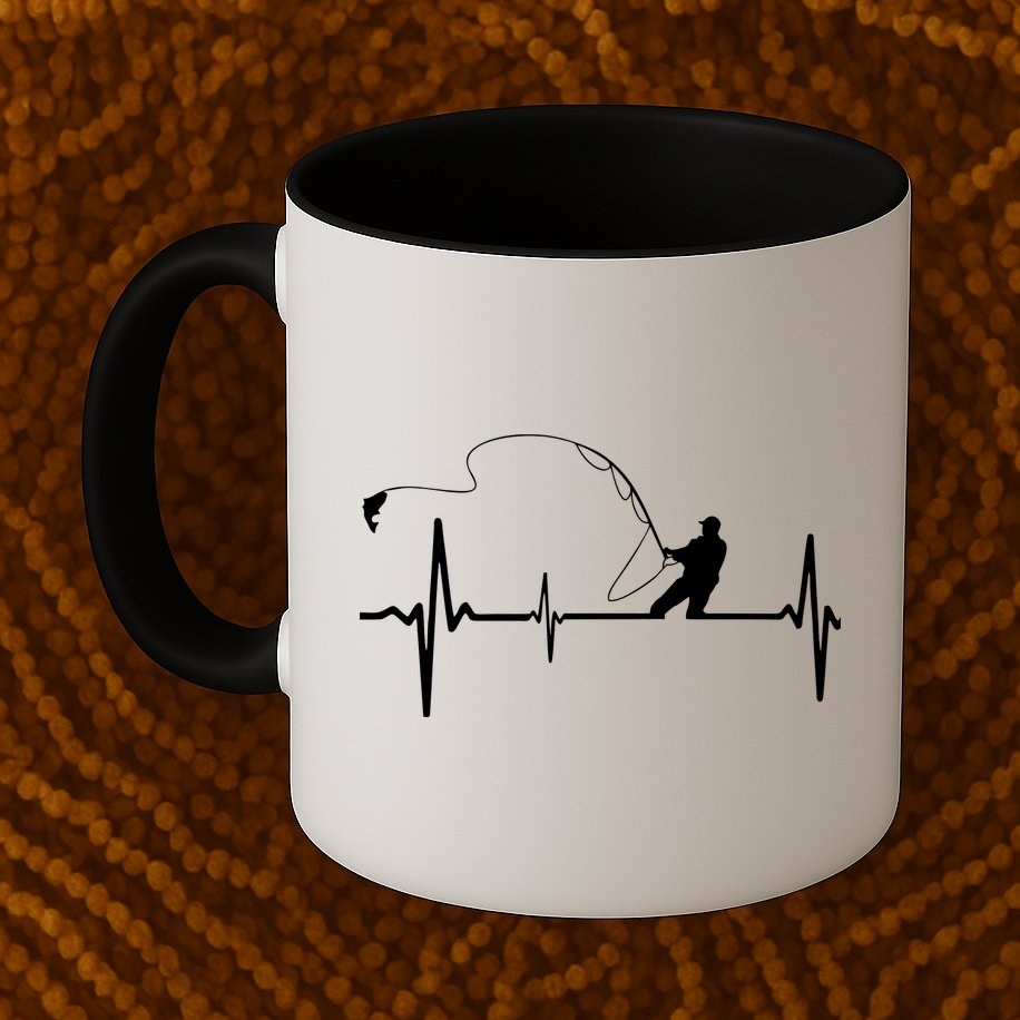 Fly Fishing Heartbeat Pulse Mug