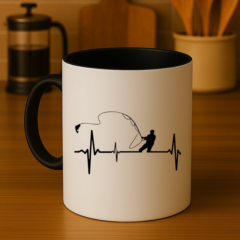 Fly Fishing Heartbeat Pulse Mug