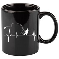 Fly Fishing Heartbeat Pulse 11oz C Handle Ceramic Mug