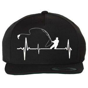 Fly Fishing Heartbeat Pulse Wool Snapback Cap