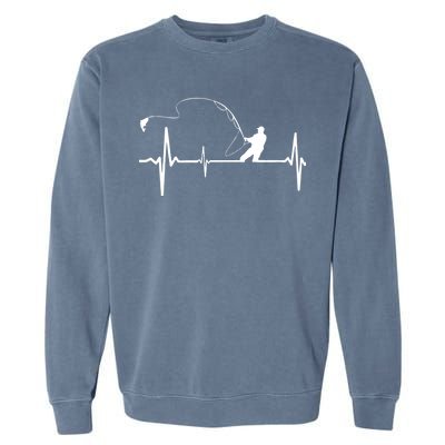 Fly Fishing Heartbeat Pulse Garment-Dyed Sweatshirt