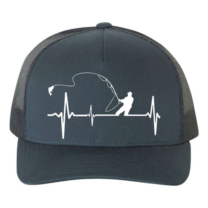 Fly Fishing Heartbeat Pulse Yupoong Adult 5-Panel Trucker Hat