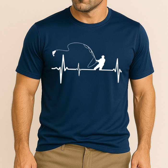 Fly Fishing Heartbeat Pulse Cooling Performance Crew T-Shirt