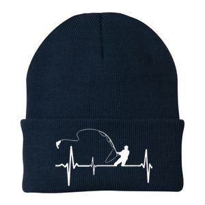 Fly Fishing Heartbeat Pulse Knit Cap Winter Beanie