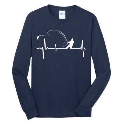 Fly Fishing Heartbeat Pulse Tall Long Sleeve T-Shirt