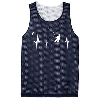 Fly Fishing Heartbeat Pulse Mesh Reversible Basketball Jersey Tank