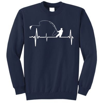 Fly Fishing Heartbeat Pulse Tall Sweatshirt