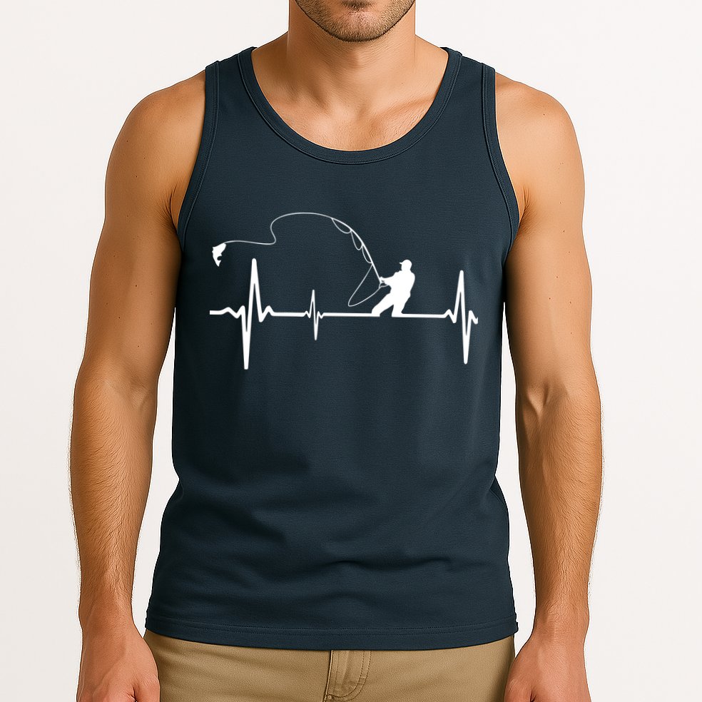Fly Fishing Heartbeat Pulse Tank Top