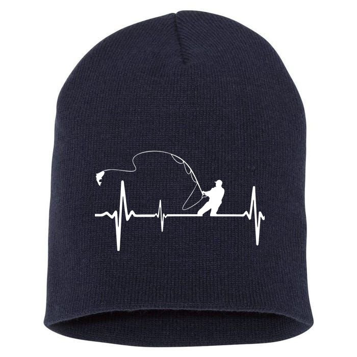 Fly Fishing Heartbeat Pulse Short Acrylic Beanie