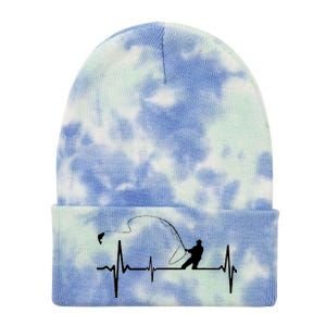 Fly Fishing Heartbeat Pulse Tie Dye 12in Knit Beanie