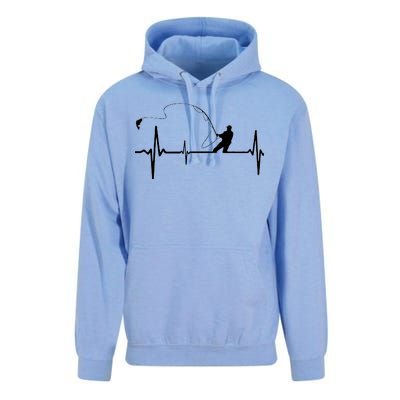 Fly Fishing Heartbeat Pulse Unisex Surf Hoodie