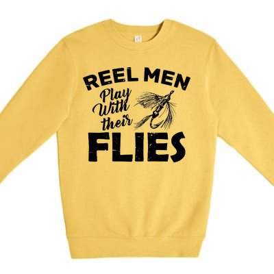 Fly Fishing Reel Men Play With Their Flies Premium Crewneck Sweatshirt