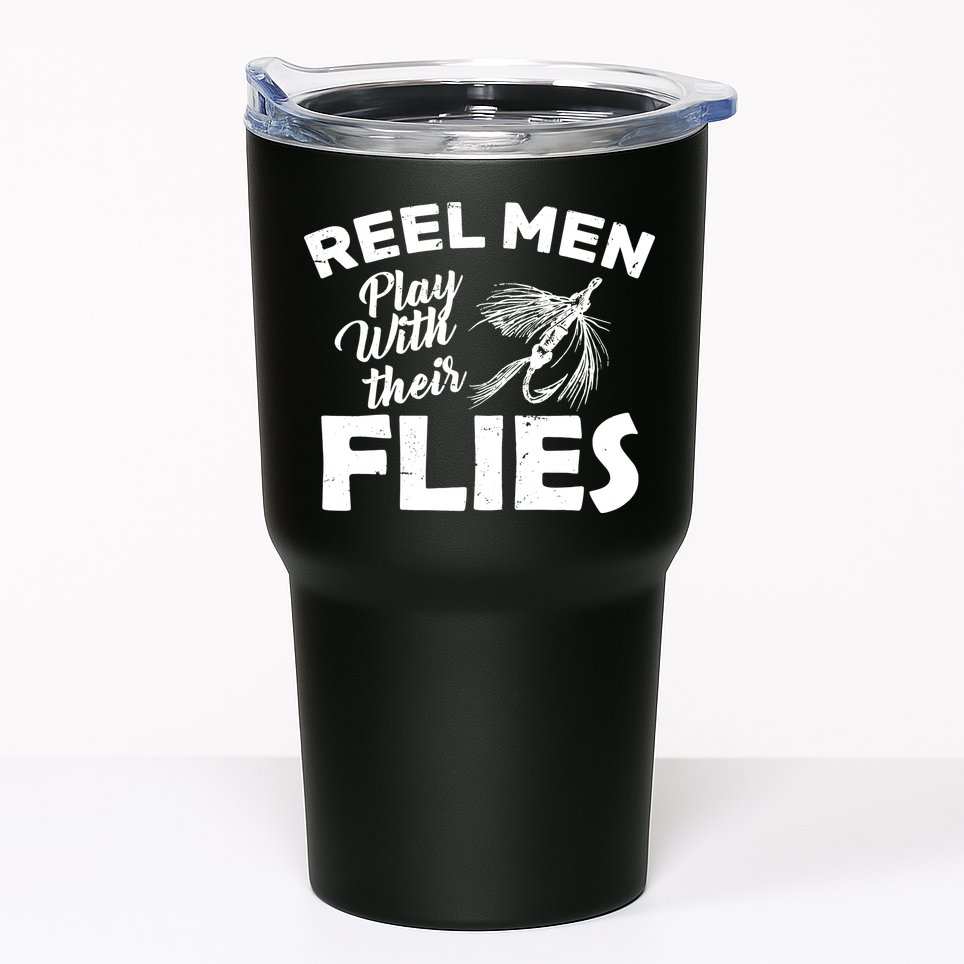 Fly Fishing Reel Men Play With Their Flies Tumbler