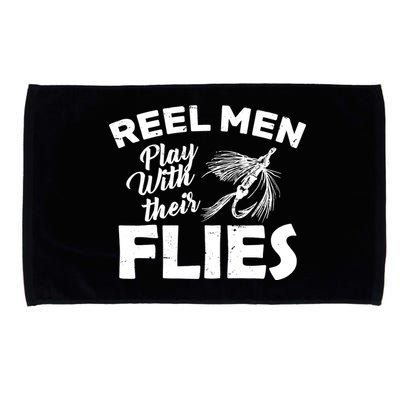 Fly Fishing Reel Men Play With Their Flies Microfiber Hand Towel